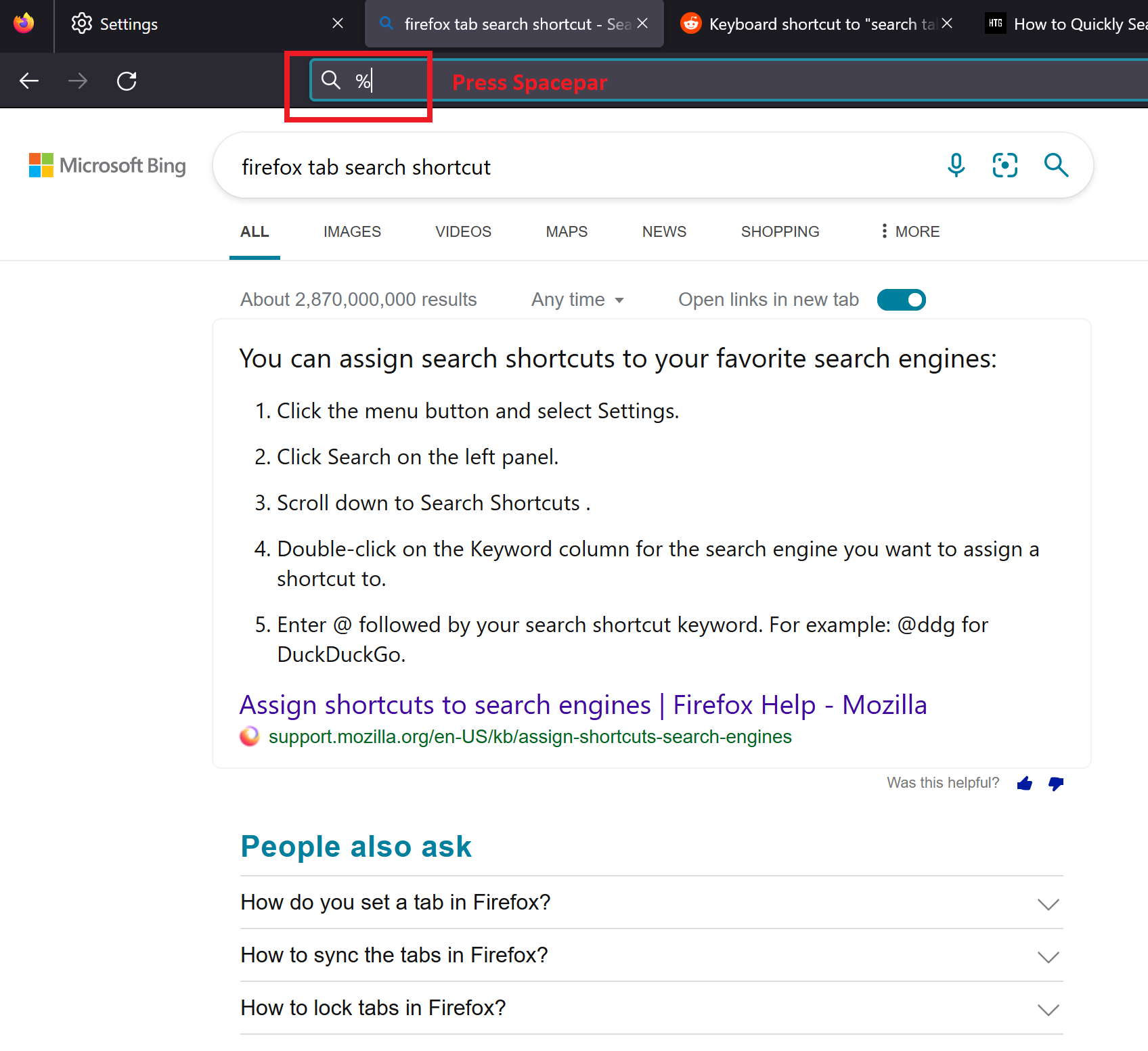 Firefox address bar