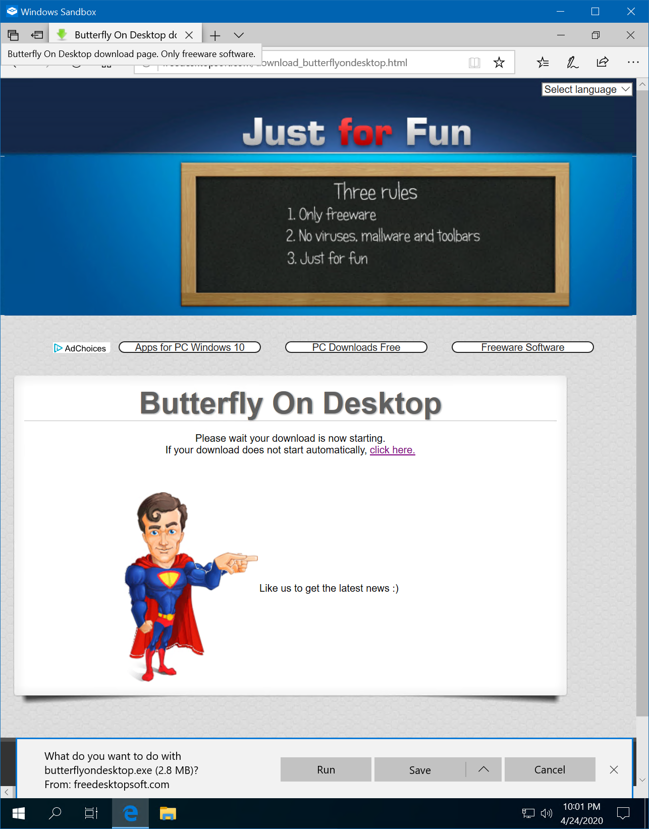 Butterfly On Desktop